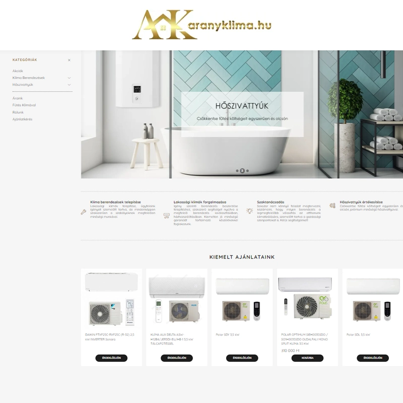 UNAS webshop | aranyklima